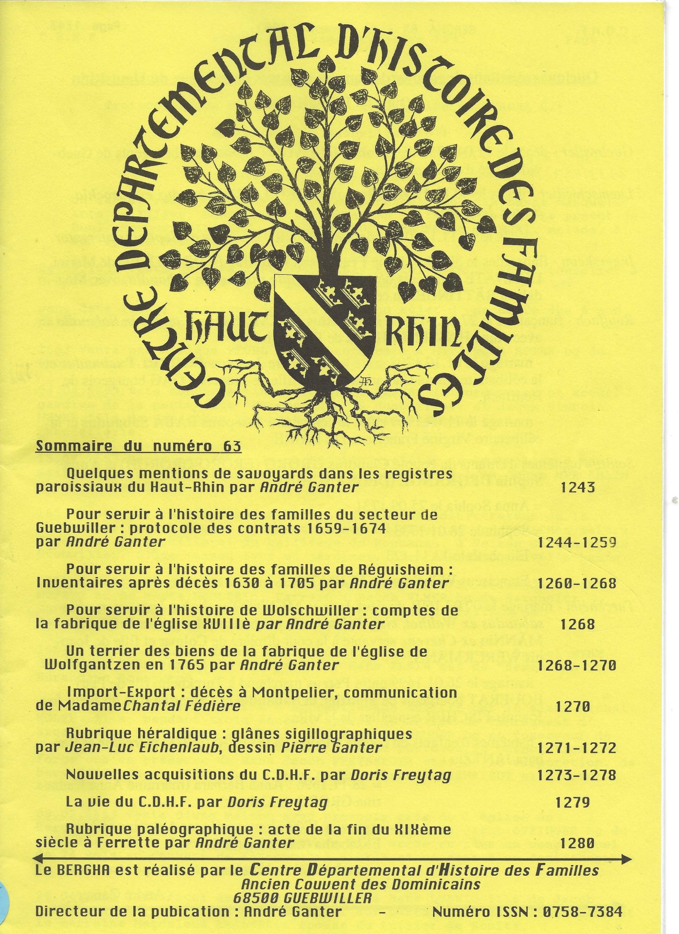 Bergha - Bulletin d'études et de recherches généalogiques en Haute-Alsace