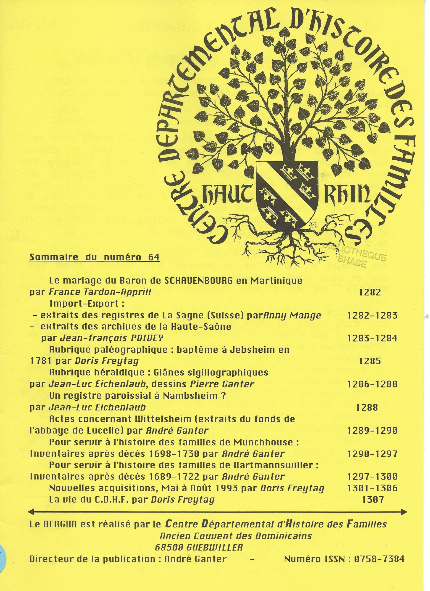 Bergha - Bulletin d'études et de recherches généalogiques en Haute-Alsace