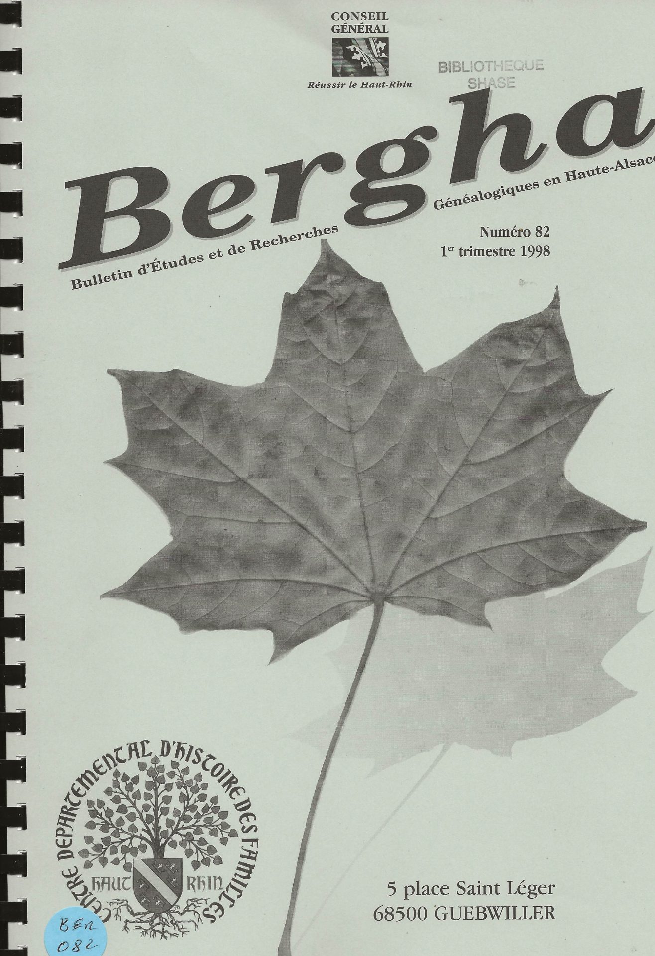 Bergha - Bulletin d'études et de recherches généalogiques en Haute-Alsace