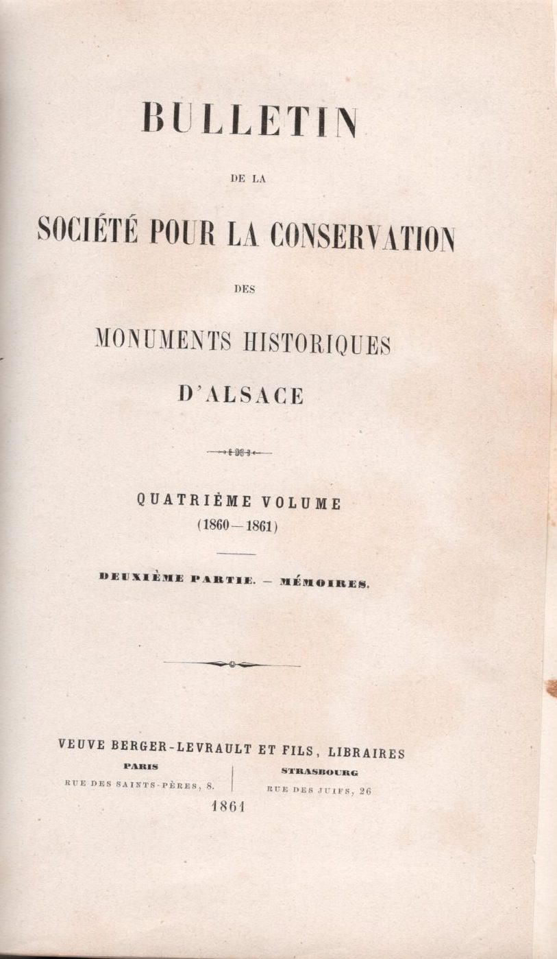 Bulletin de la Société pour la Conservation des Monuments Historiques d'Alsace
