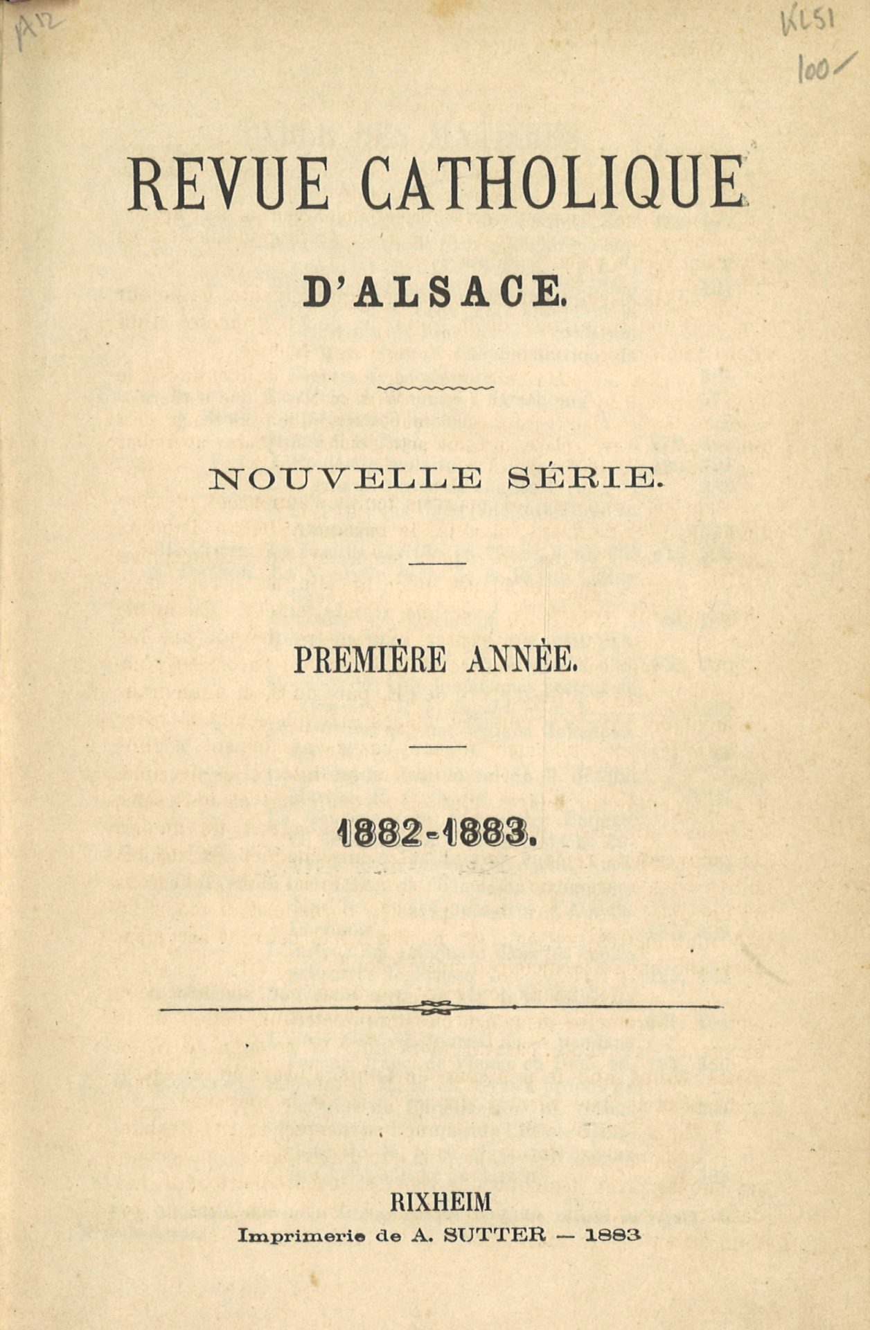 Revue catholique d'Alsace - Nouvelle série - Première année 1882-1883 - août 1882