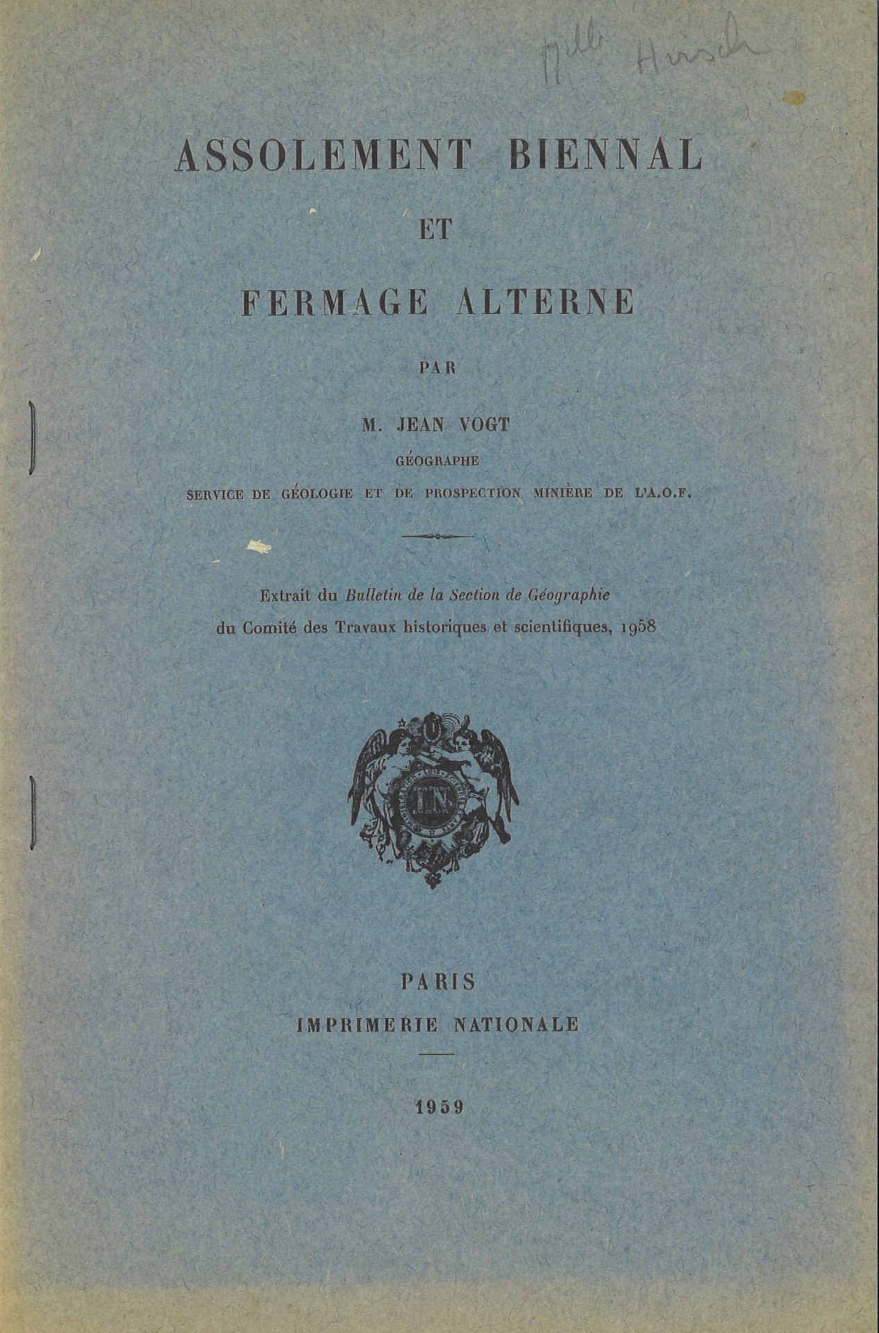 Assolement triennal et fermage alterné