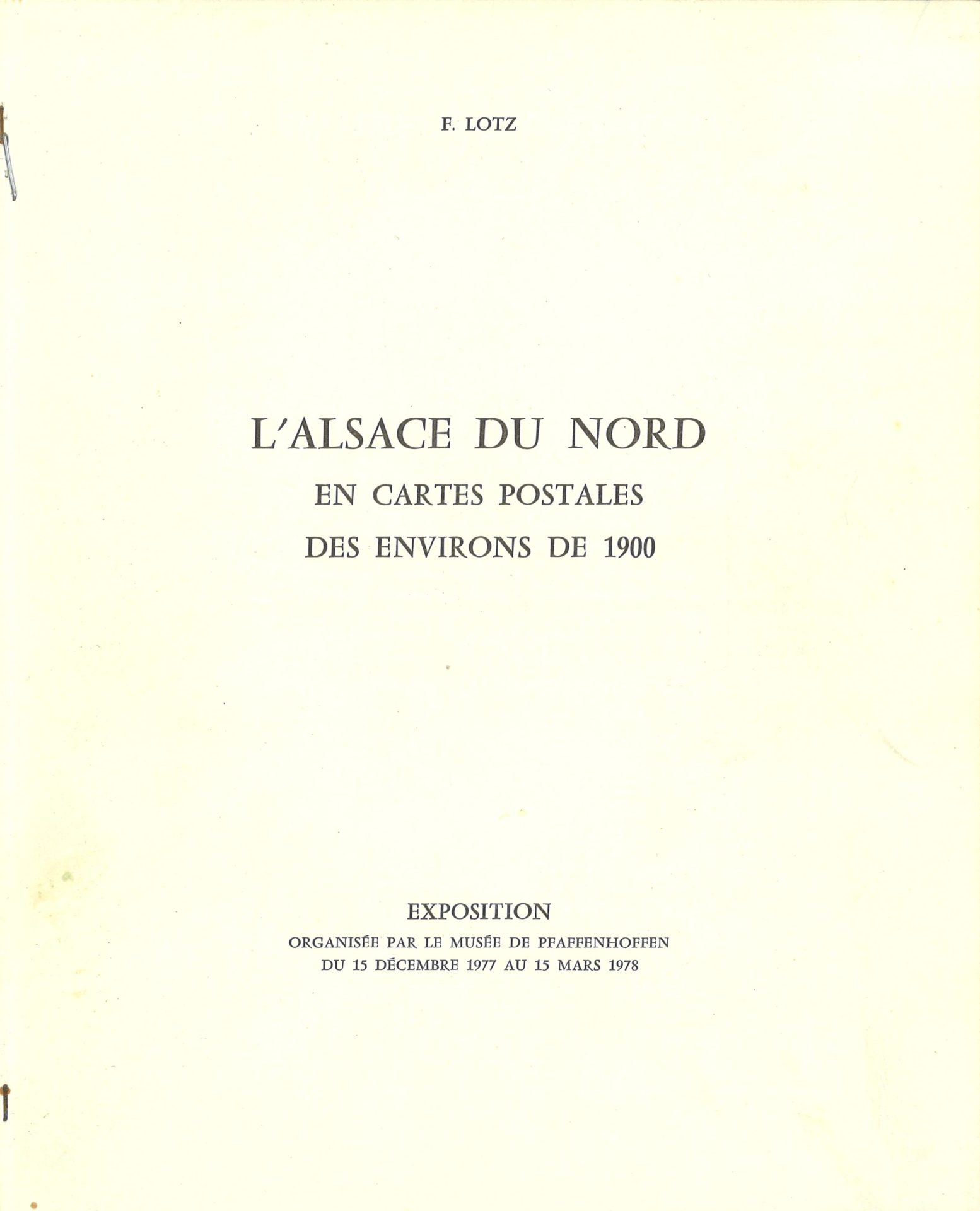 L'Alsace du Nord en cartes postales des environs de 1900