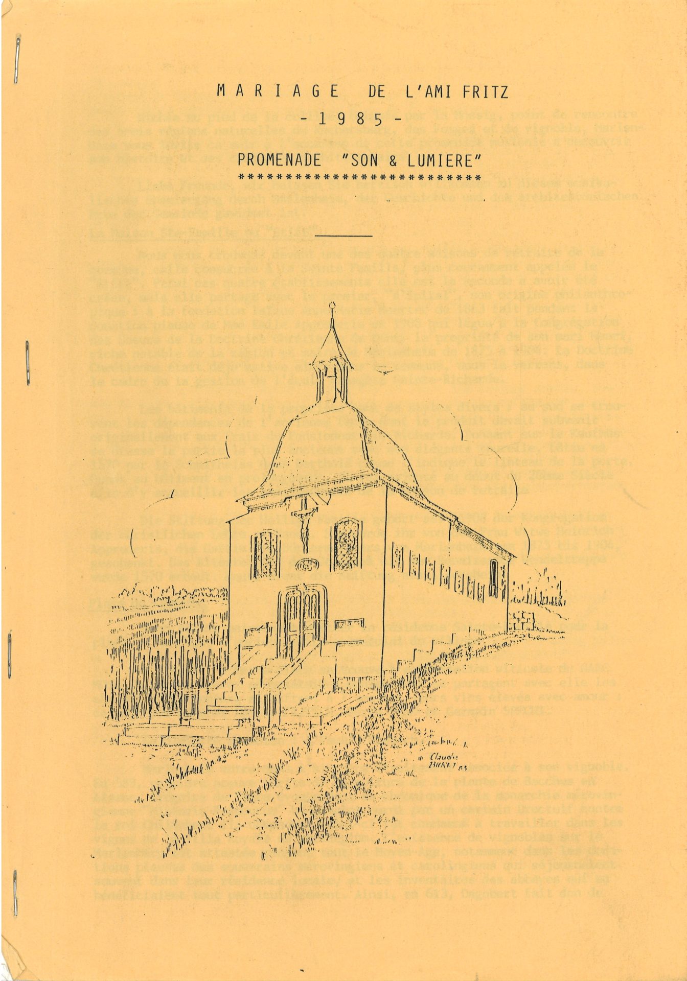 Mariage de l'Ami Fritz - 1985 - Promenade "son & lumière"