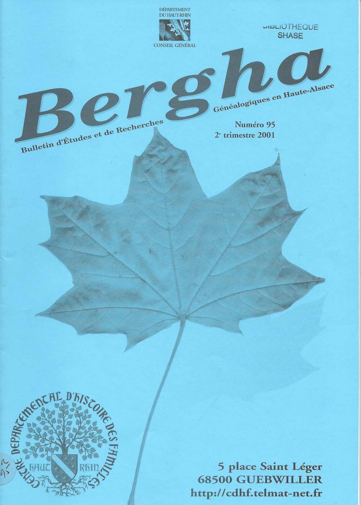 Bergha - Bulletin d'études et de recherches généalogiques en Haute-Alsace