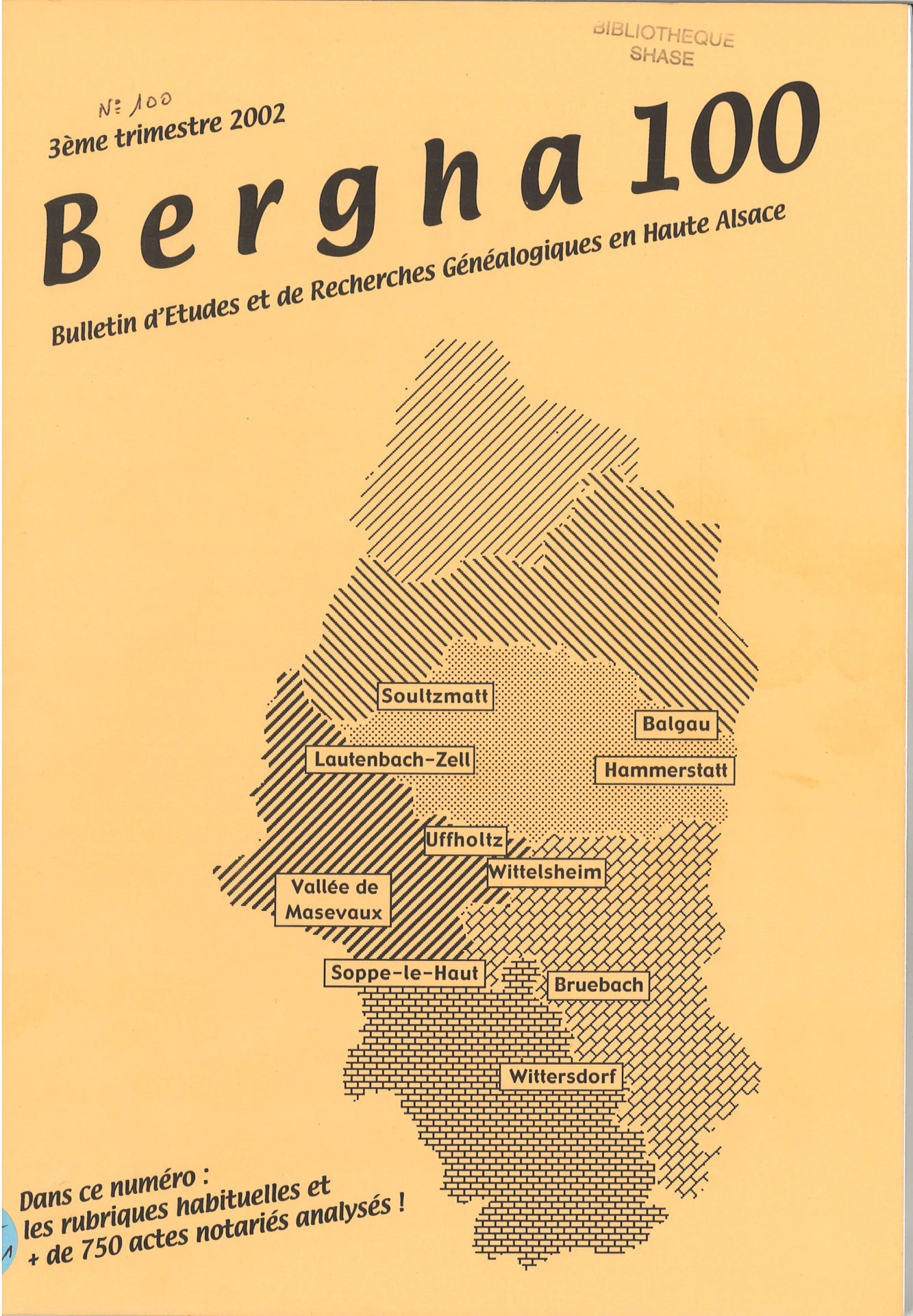 Bergha - Bulletin d'études et de recherches généalogiques en Haute-Alsace