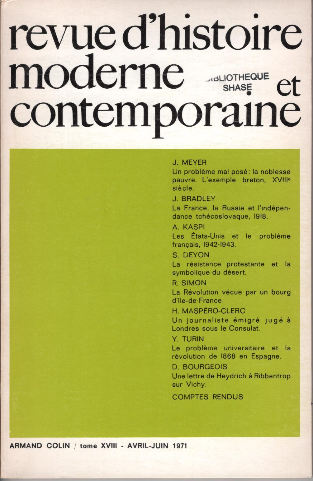 Revue d'histoire moderne et contemporaine - Tome XVIII