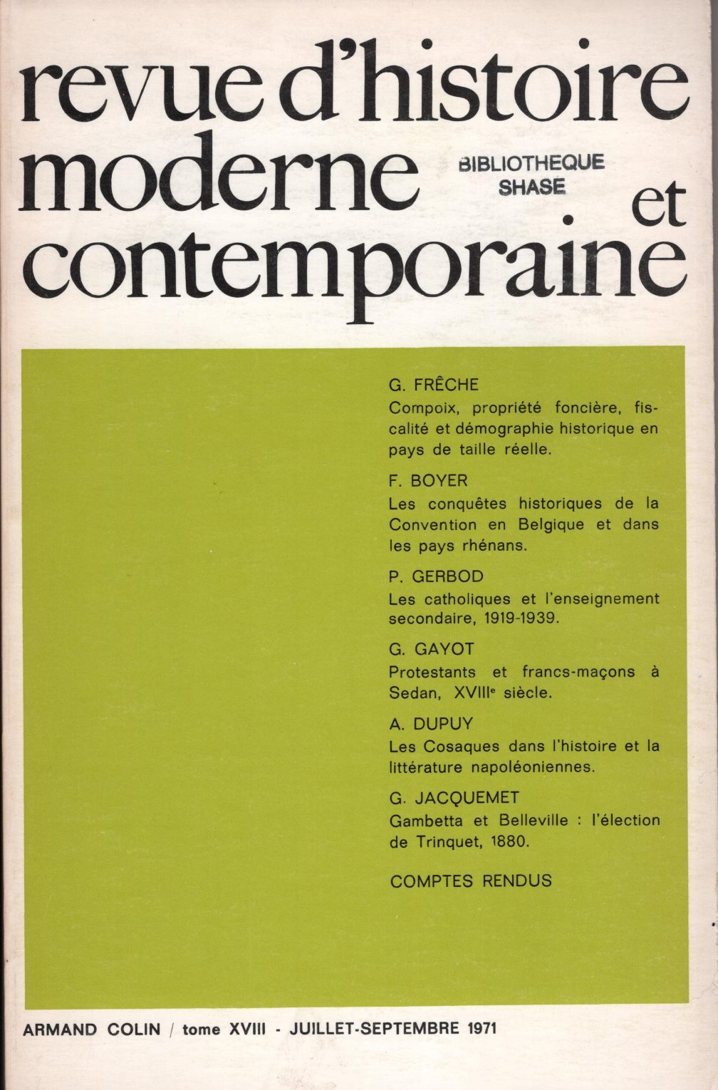 Revue d'histoire moderne et contemporaine - Tome XVIII