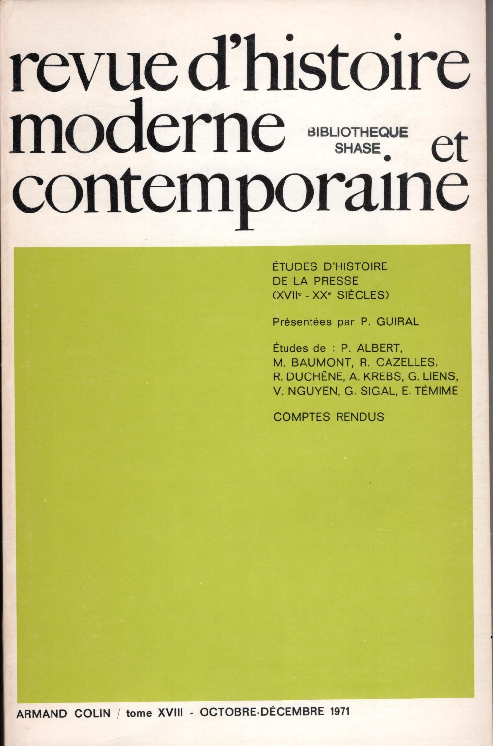 Revue d'histoire moderne et contemporaine - Tome XVIII