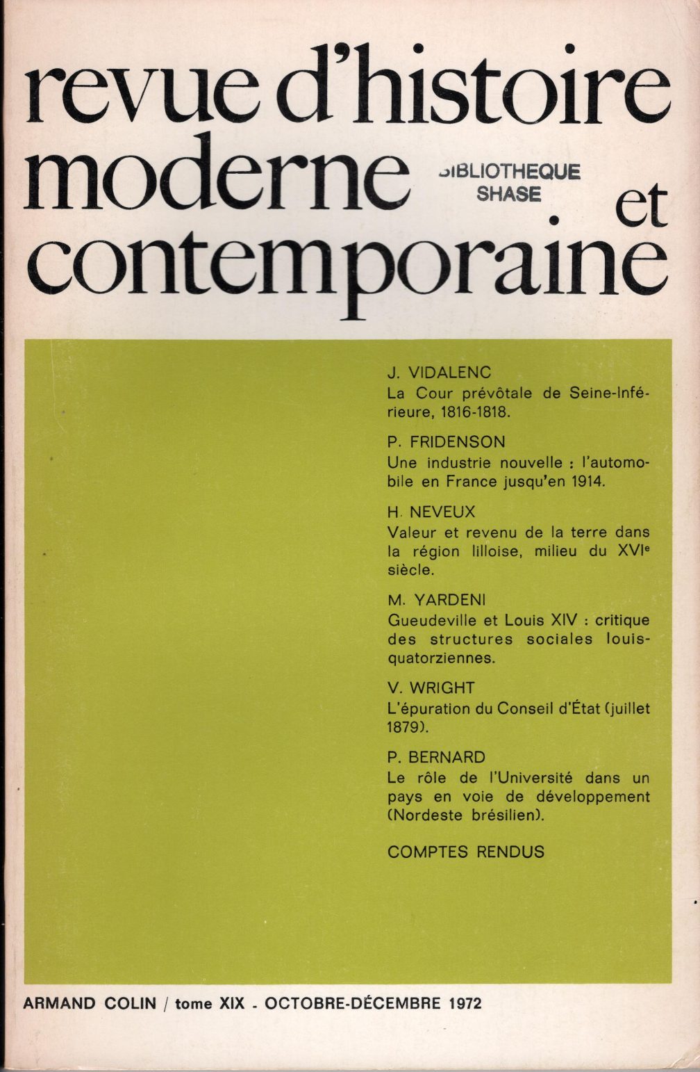 Revue d'histoire moderne et contemporaine - Tome XIX