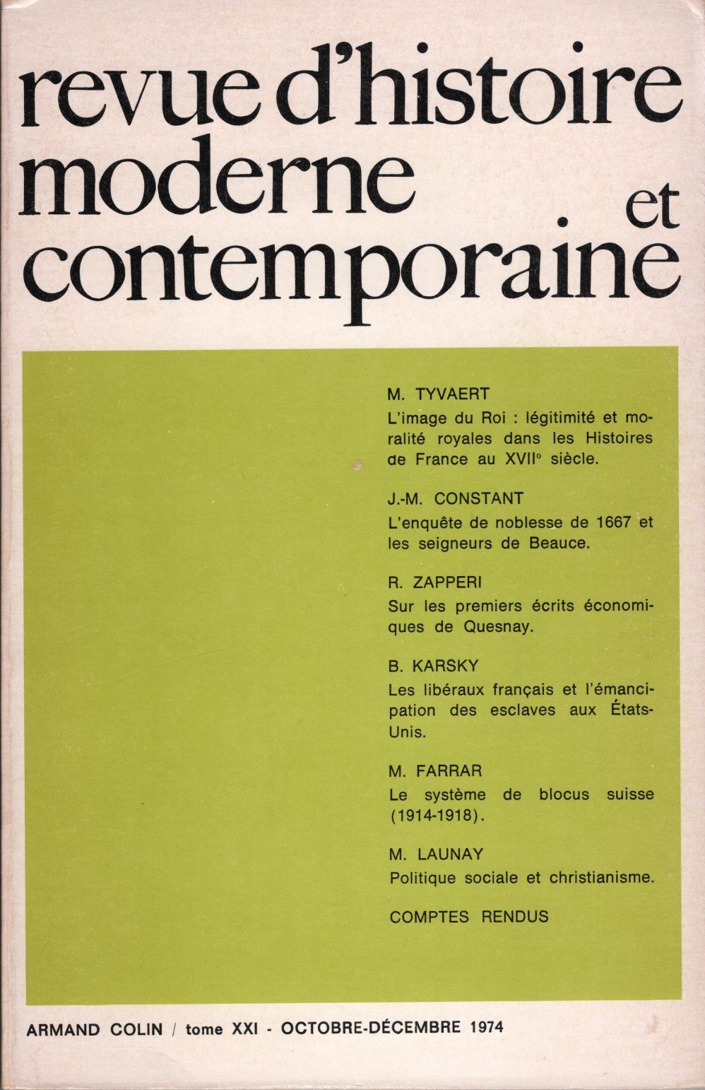 Revue d'histoire moderne et contemporaine - Tome XXI