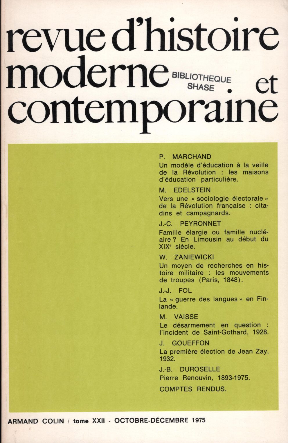 Revue d'histoire moderne et contemporaine - Tome XXII