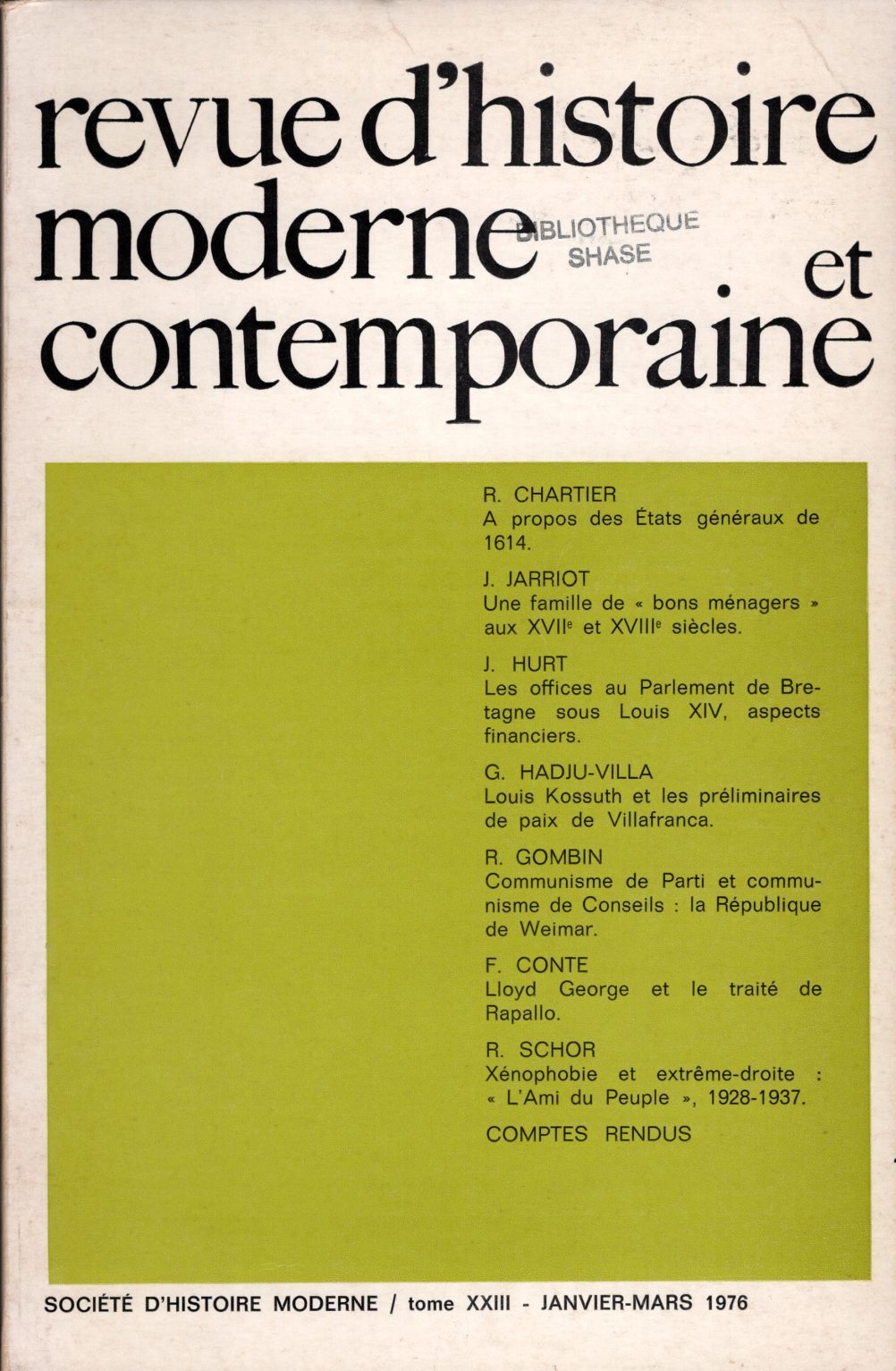 Revue d'histoire moderne et contemporaine - Tome XXIII