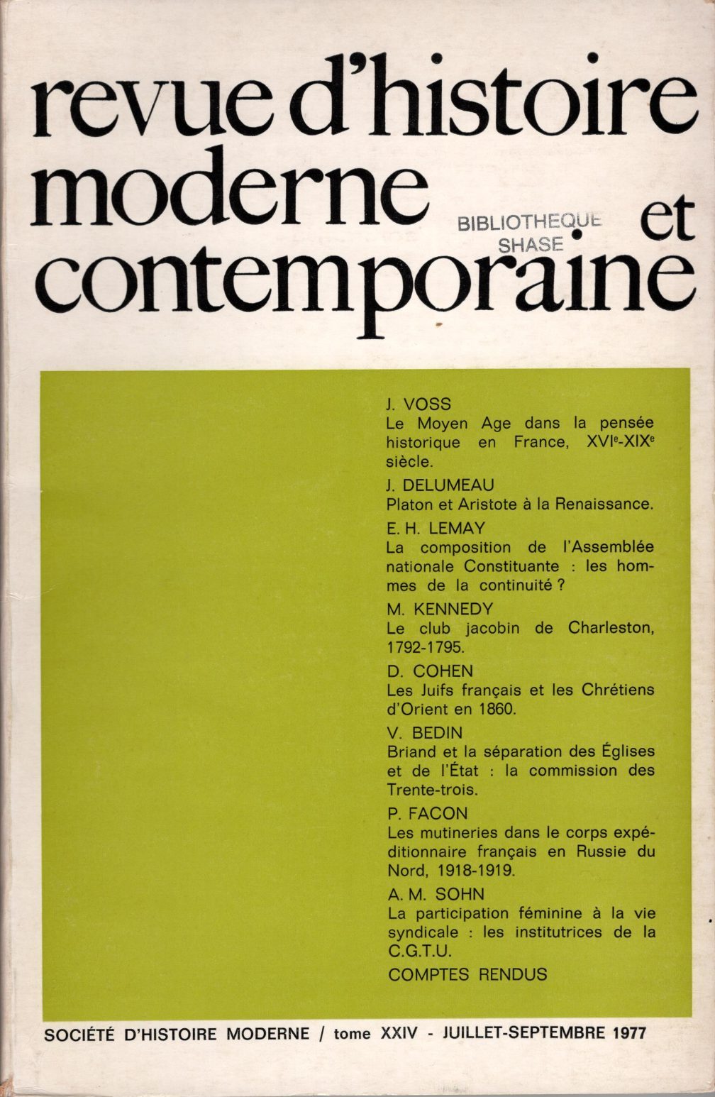 Revue d'histoire moderne et contemporaine - Tome XXIV