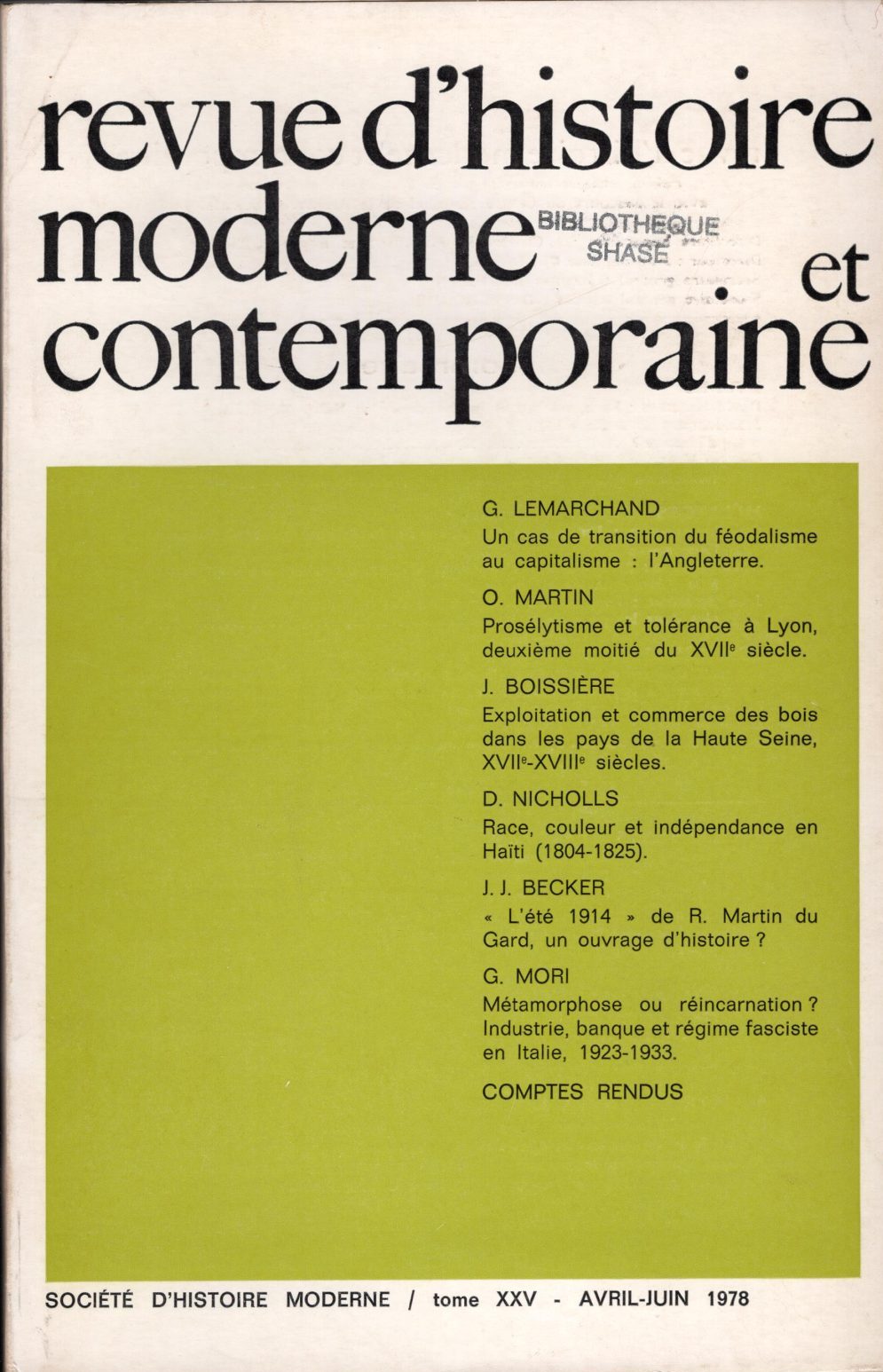 Revue d'histoire moderne et contemporaine - Tome XXV