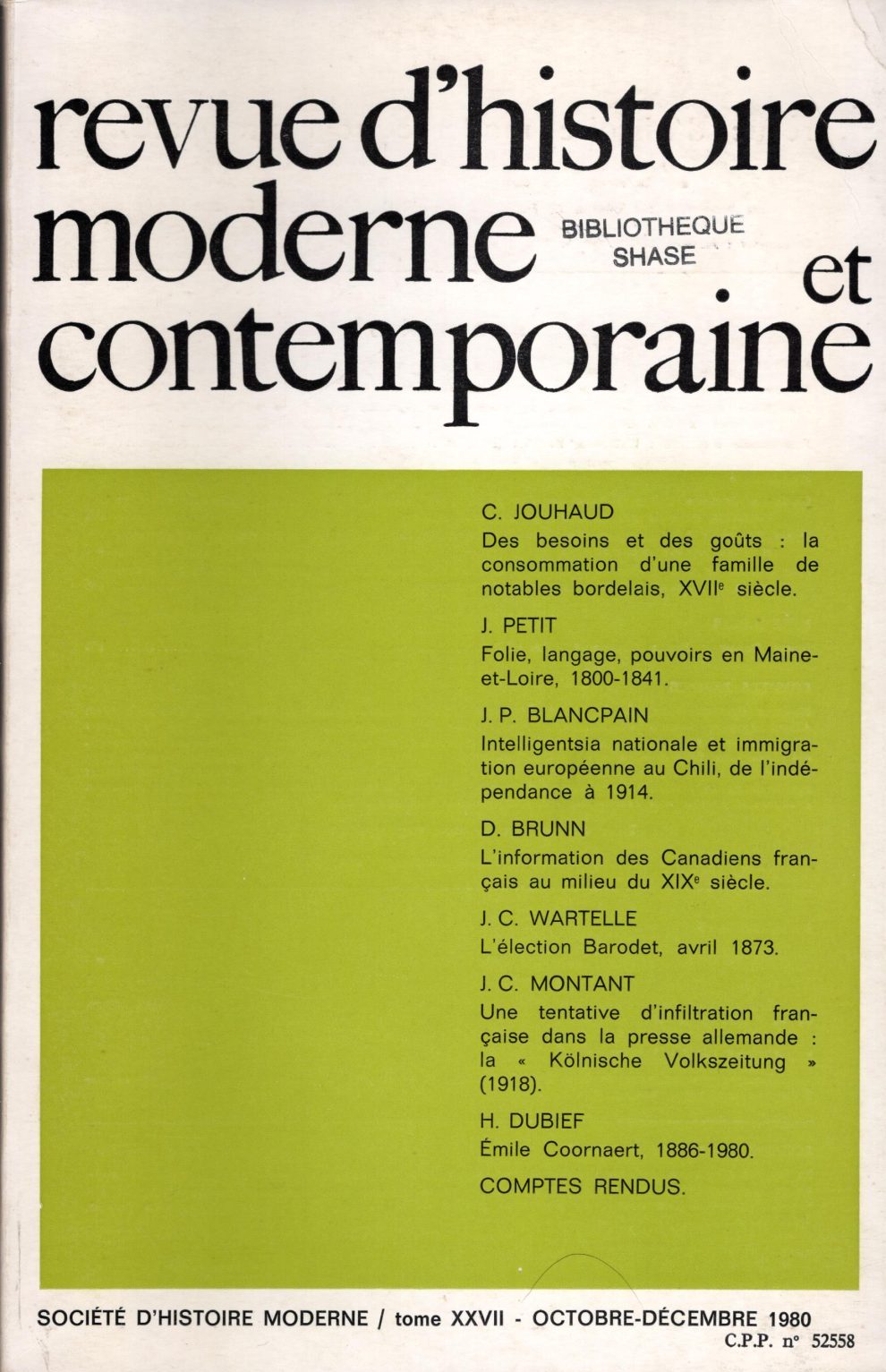 Revue d'histoire moderne et contemporaine - Tome XXVII
