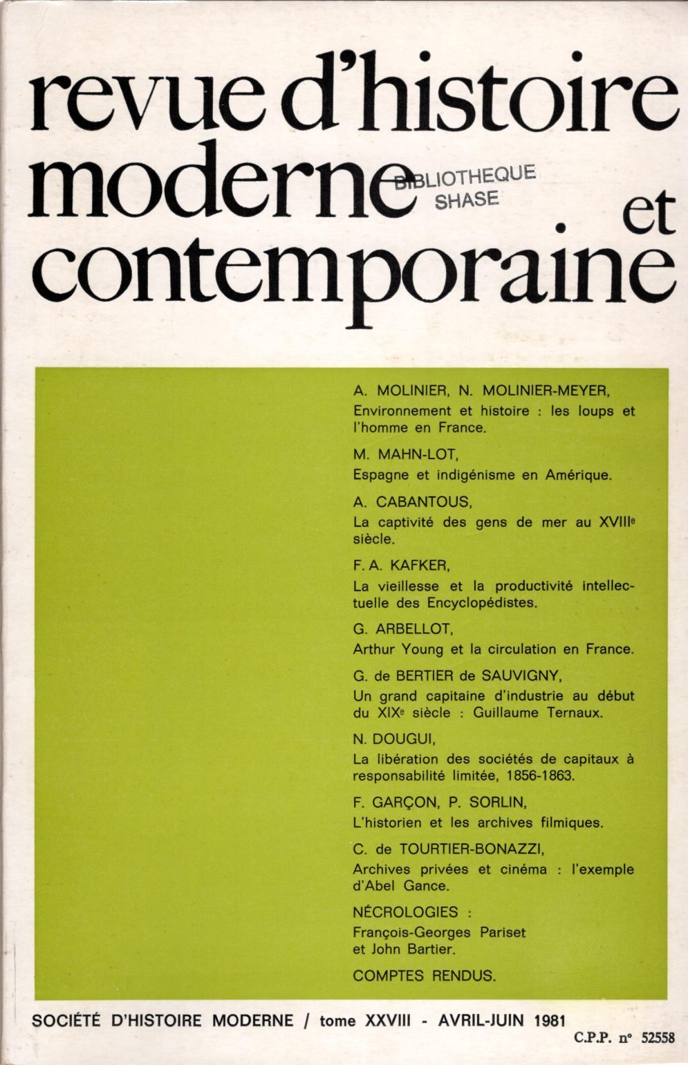 Revue d'histoire moderne et contemporaine - Tome XXVIII