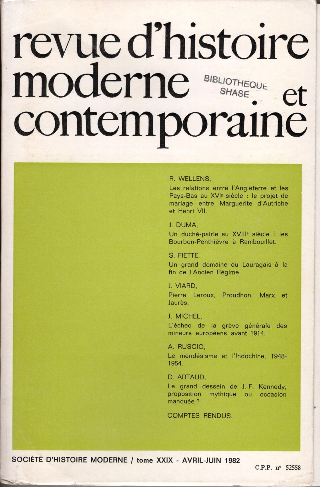 Revue d'histoire moderne et contemporaine - Tome XXIX