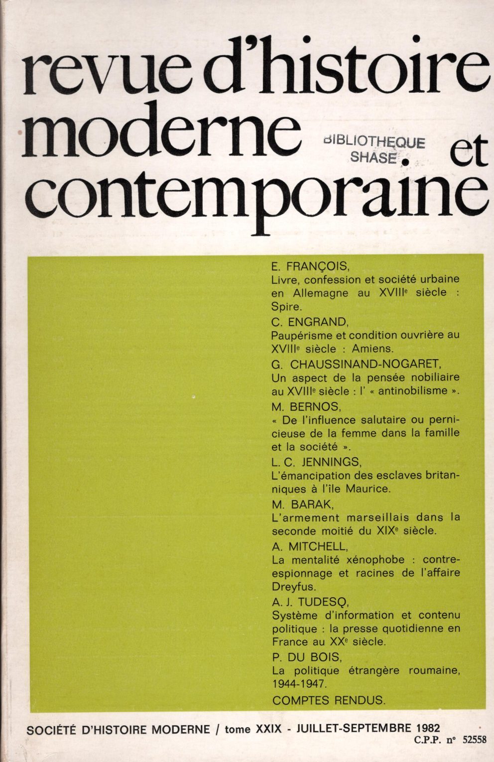 Revue d'histoire moderne et contemporaine - Tome XXIX