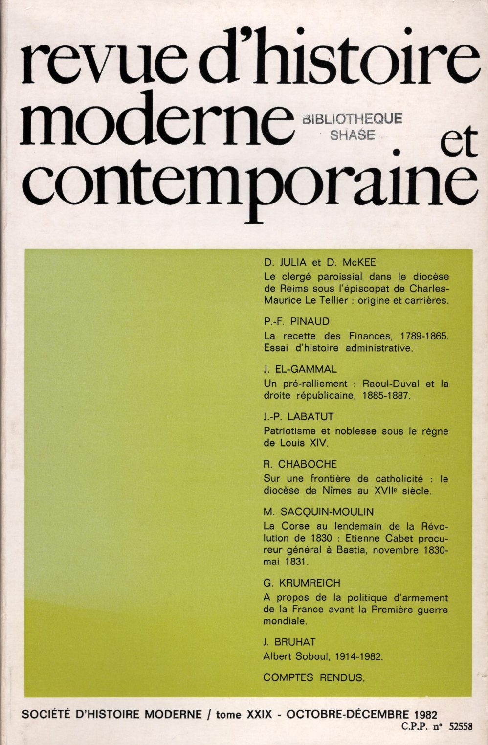 Revue d'histoire moderne et contemporaine - Tome XXIX