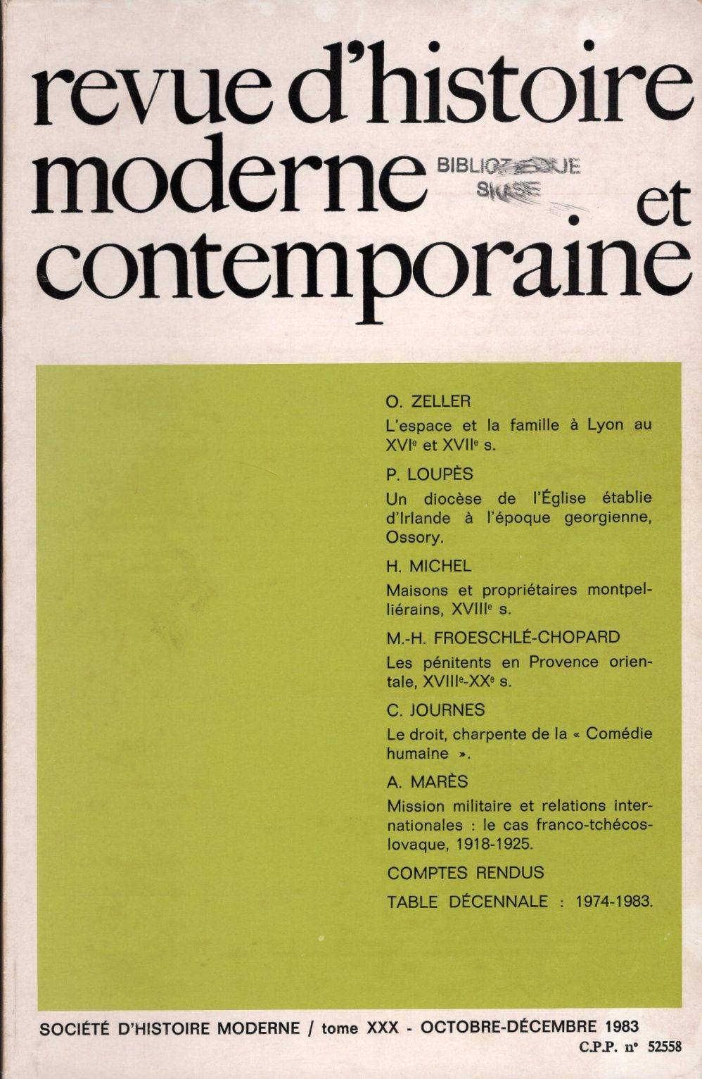 Revue d'histoire moderne et contemporaine - Tome XXX