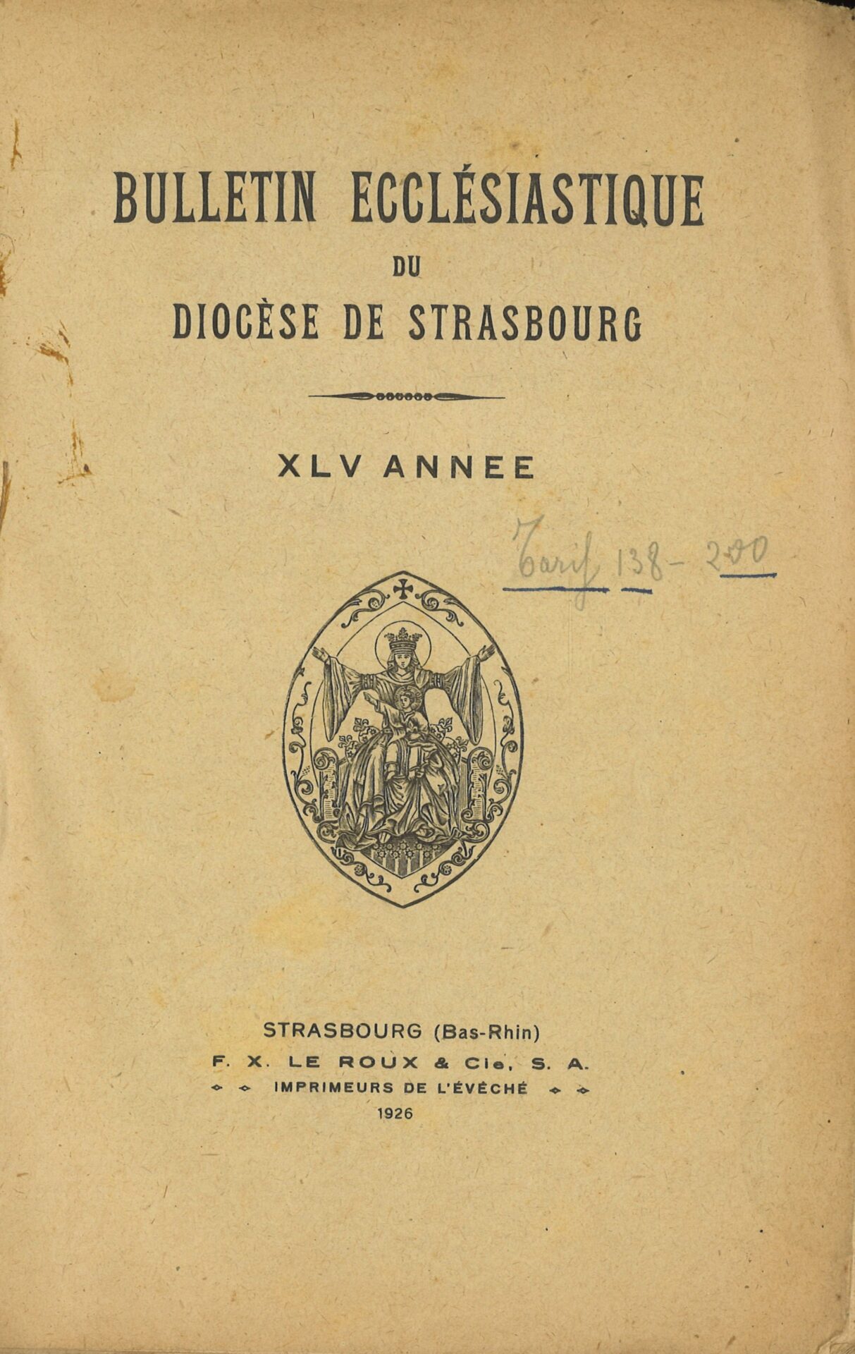 Bulletin Ecclésiastique du diocèse de Strasbourg