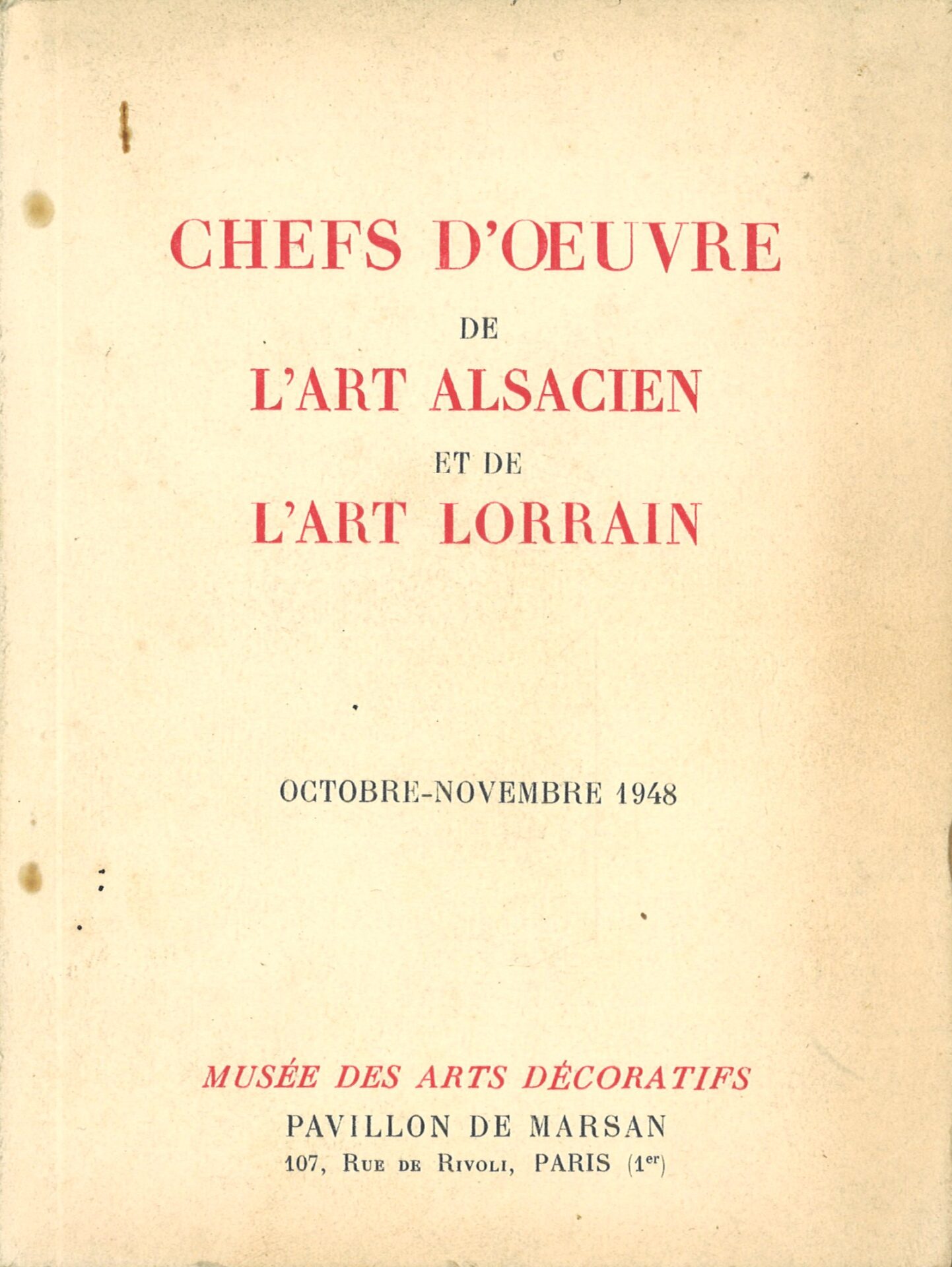 Chefs d'oeuvre de l'art alsacien et de l'art lorrain
