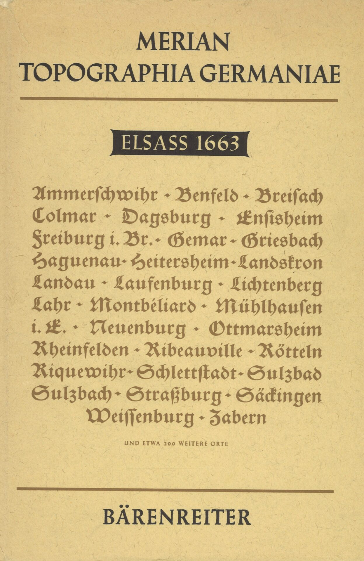 Merian Topographia Germaniae - Elsass 1663