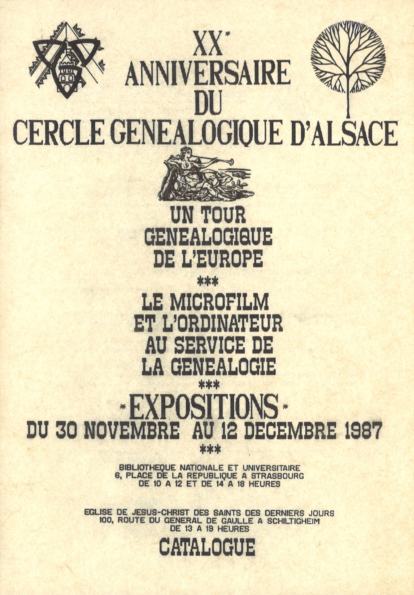 XXe anniversaire du Cercle Généalogique d'Alsace - Un tour généalogique de l'Europe - Le microfilm et l'ordinateur au service de la généalogie