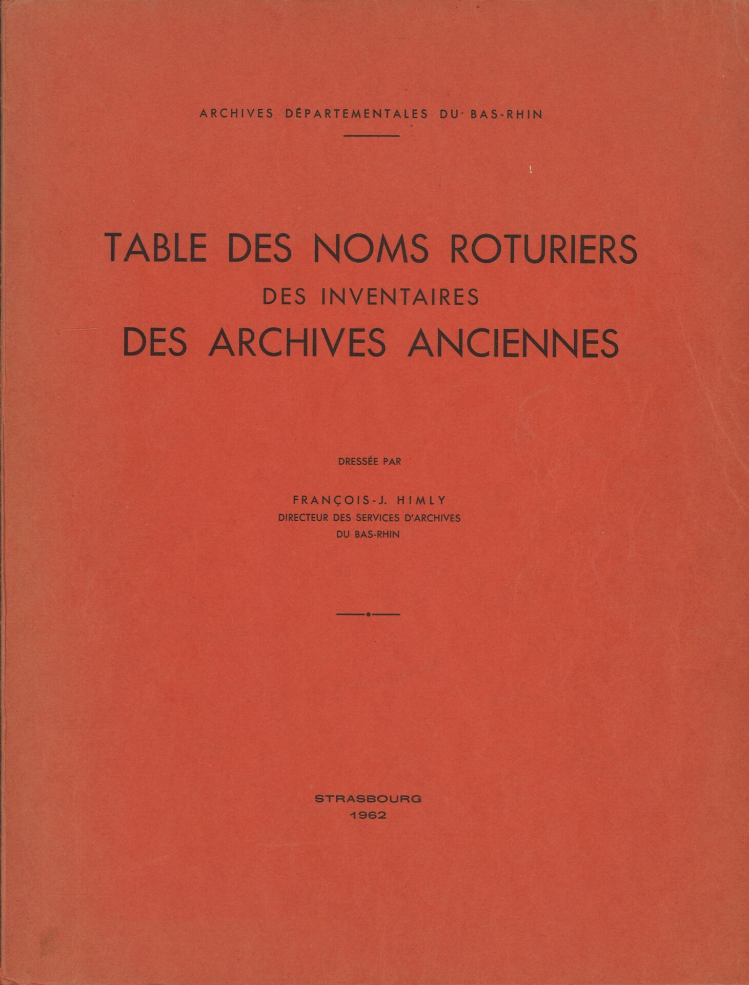 Table des noms roturiers des inventaires des archives anciennes