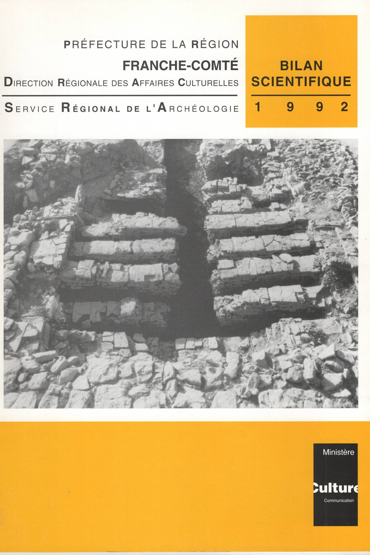 Direction Régionale des Affaires Culturelles Franche-Comté - Service Régional de l'Archéologie - Bilan Scientifique 1992