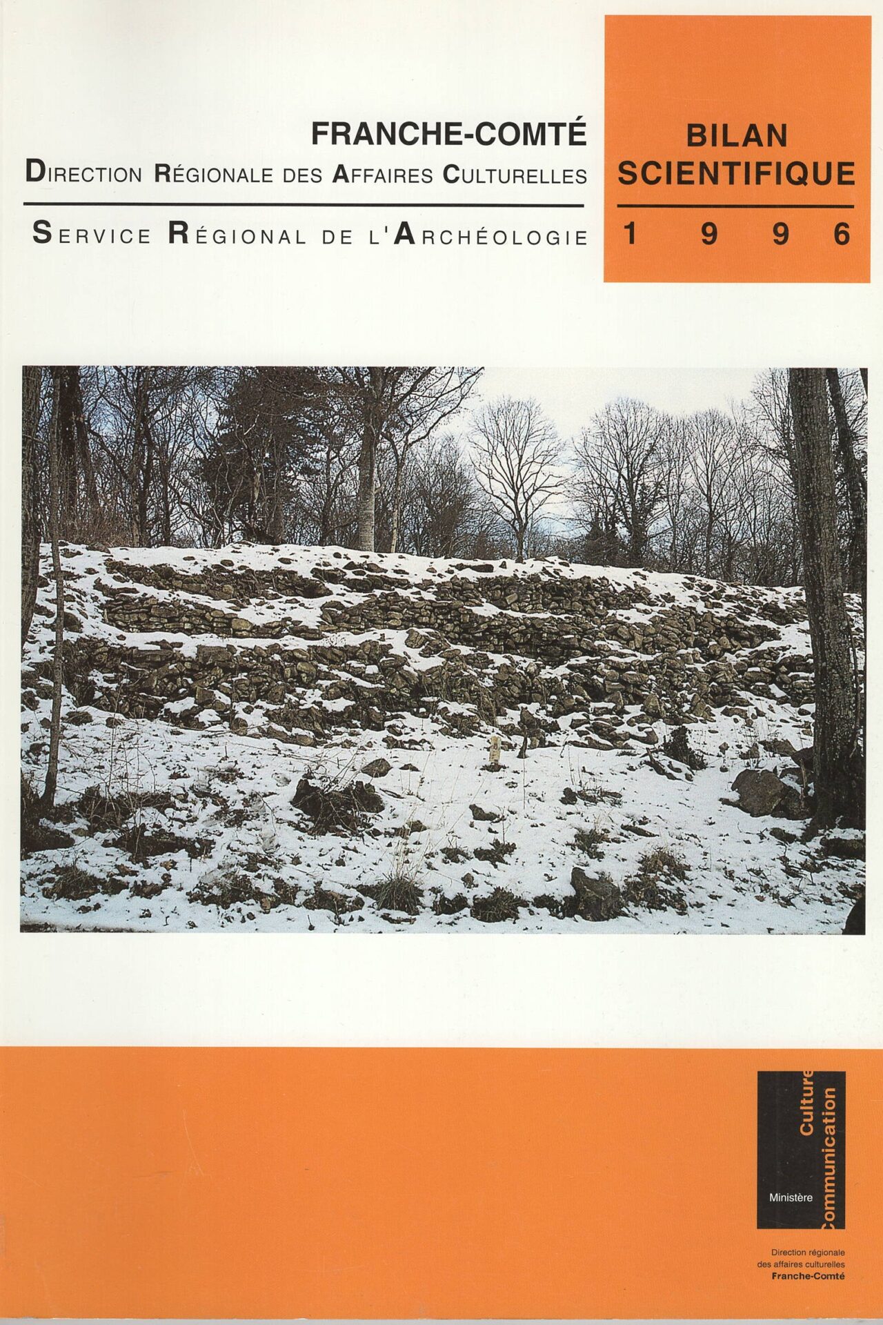 Direction Régionale des Affaires Culturelles Franche-Comté - Service Régional de l'Archéologie - Bilan Scientifique 1996