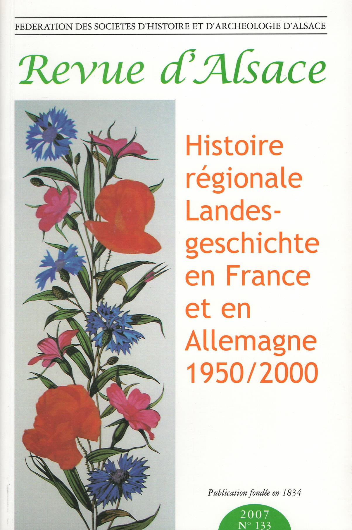 Revue d'Alsace - Histoire régionale Landes-geschichte en France et en Allemagne 1950/2000